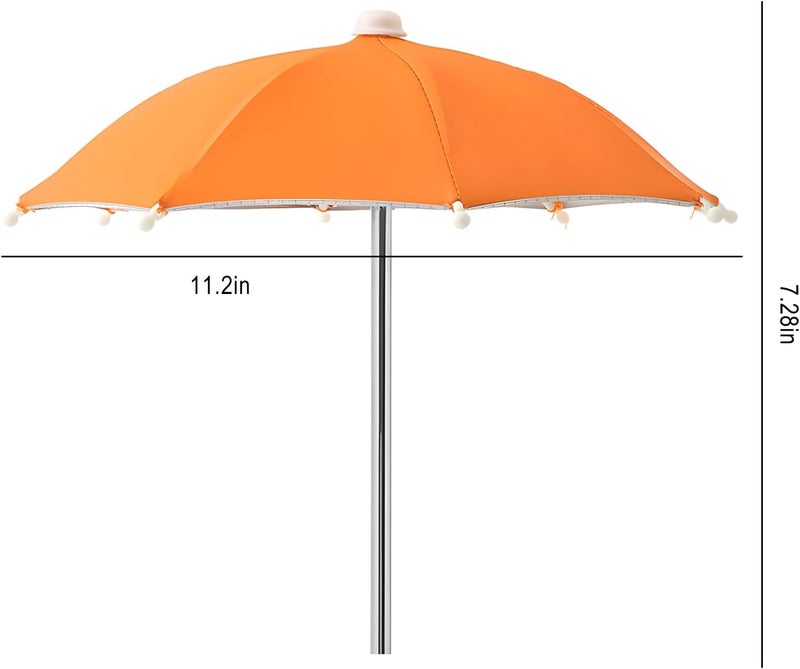 Gnodry Squirrel Picnic Table Feeder Replacement Mini Umbrella for Outside (Orange) - Image 2